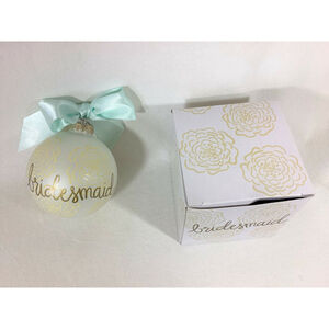 NIB Coton Colors Floral Glass Bridesmaid Wedding Ornament by Laura Johnson